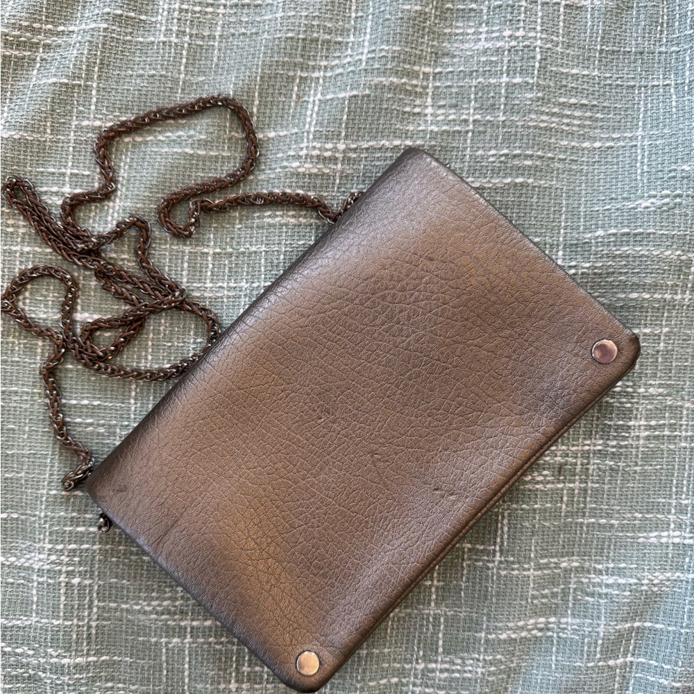 Metallic Bronze Crossbody Bag